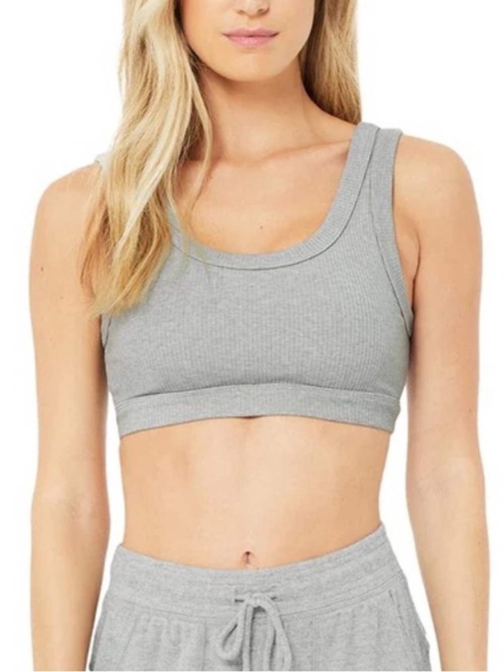 ALO Yoga Ribbed Wellness Bra Dove Gray
